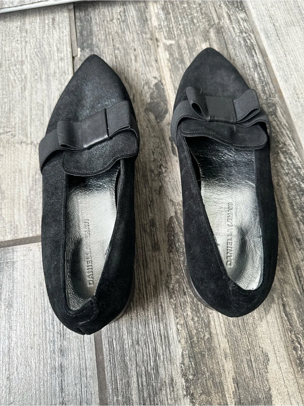 DANIELLA LEHAVI Black Leather Slip On Loafer Shoes  EU 39 US 9